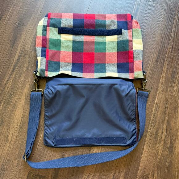 Vintage Disney Store Plaid Winnie the Pooh Messenger Bag 90s Y2K Crossbody Tote - Picture 6 of 16